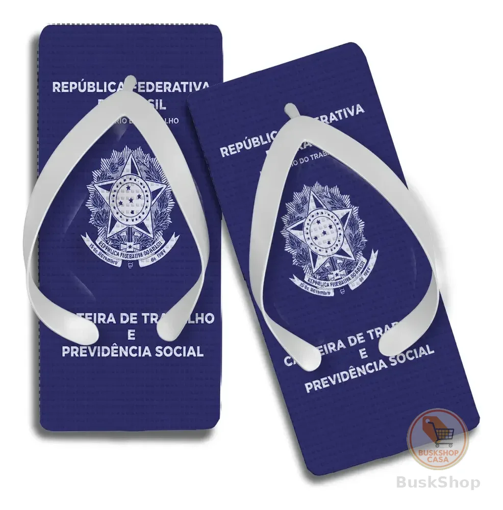 Chinelo Quadrado Carteira De Trabalho Branco Carteira 41/42