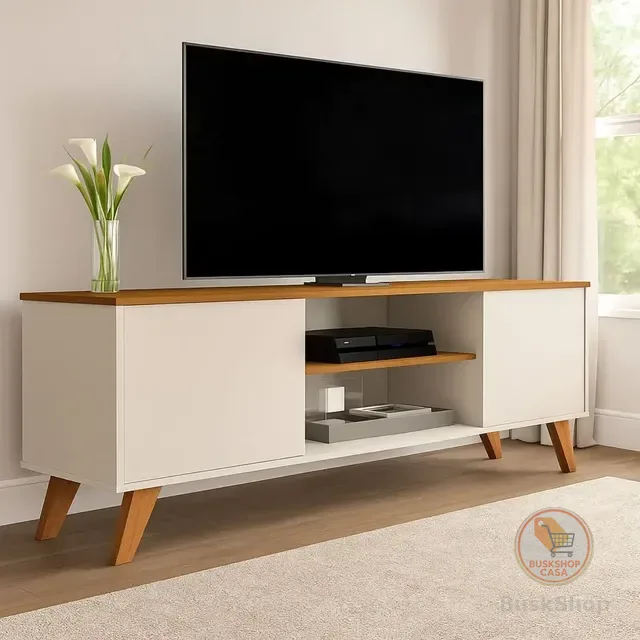 Rack Sala Estante Tv 58 Polegadas Home Bancada Helena