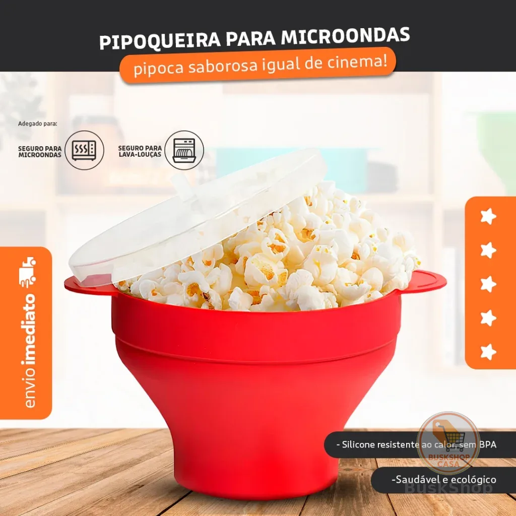 Pipoqueira De Silicone Para Micro-ondas C/ Tampa- Bhz Store