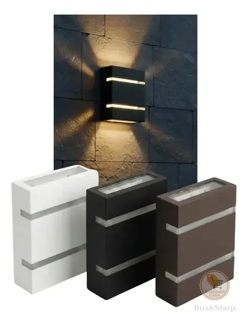 Kit 10 Luminária Arandela Parede Muro 2 Facho 2 Friso Bivolt