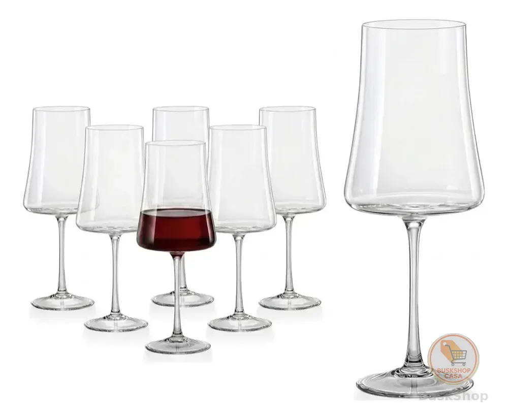 Jogo 6 Taças Cristal Titanium Vinho Tinto 560ml Xtra Bohemia