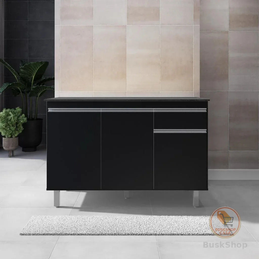 Balcão Gabinete de Pia sem Tampo 120cm 3 Portas Pop - Nathan Móveis