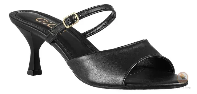 Tamanco Mule Feminino Sandália Salto Fino Com Fivela Gigil