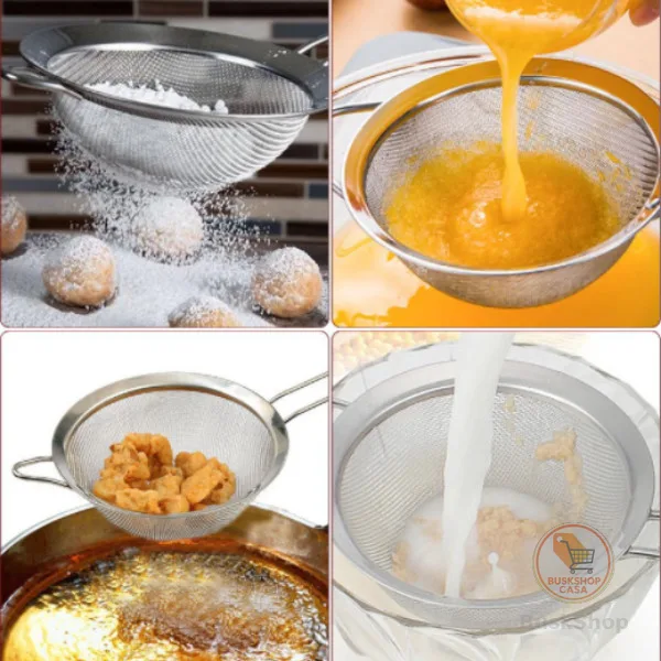 Conjunto De 12 Peças De Peneiras De Aço Inoxidável Duráveis