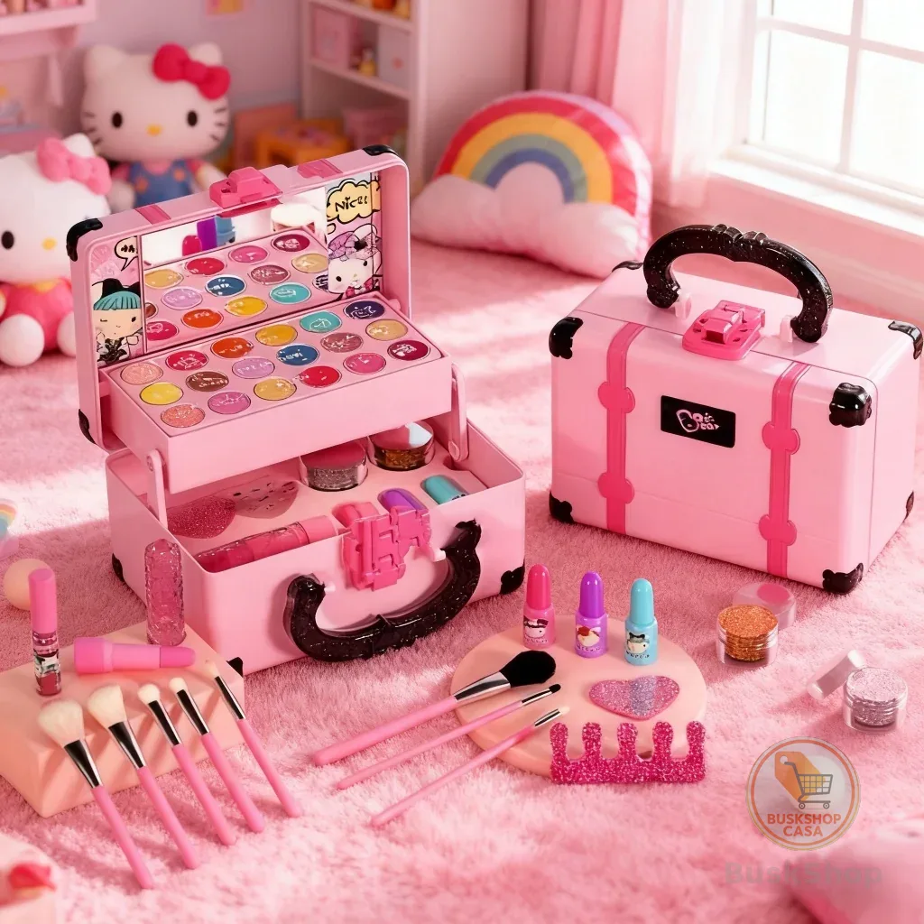 32 Peças Kit De Maquiagem Para Crianças Lavável/Conjunto Portátil Meninas