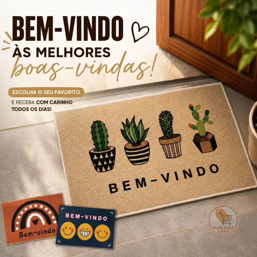 Tapete De Porta Bem Vindo Capacho 40cm X 55cm Estampado Decorativo