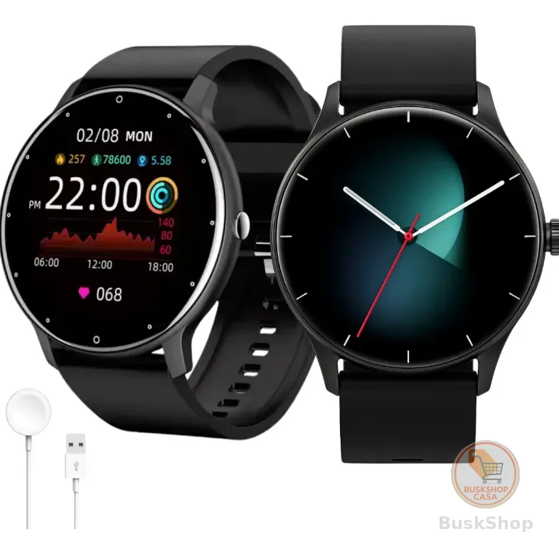 Relógio Inteligente Smartwatch Redondo Peje Pro Amoled Ip68 Preto Mesh