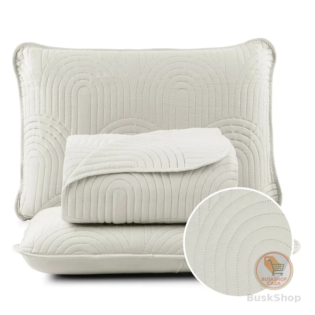 Cobre Leito Casal Queen King 200 Fios Dupla Face 3 Peças Colcha Super Soft