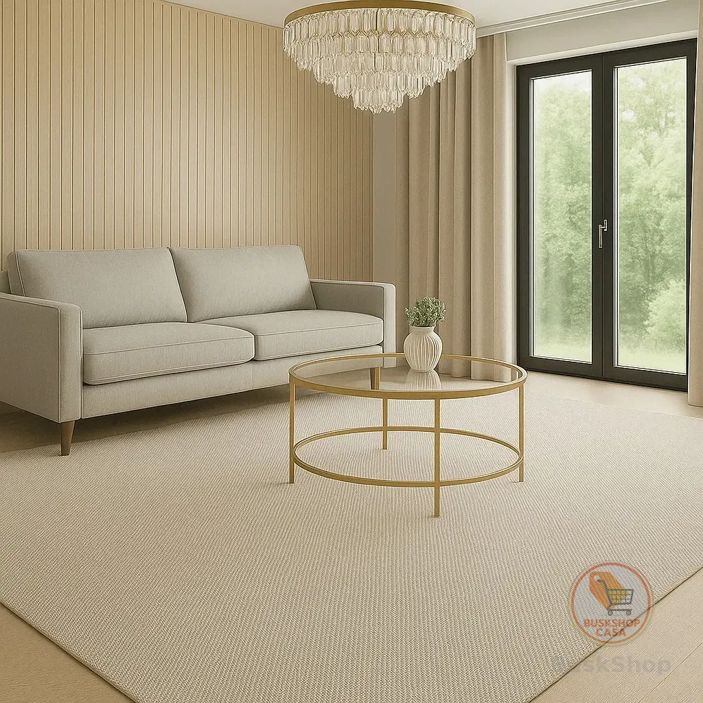 Tapete Grande 3,00 M X 2,00 M Navalhado Bege Sala Quarto Escritório Moderno Elegante Antiderrapante