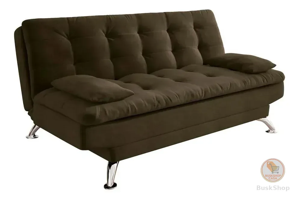 Sofá-cama 3 Lugares Casal Premium II Suede Café