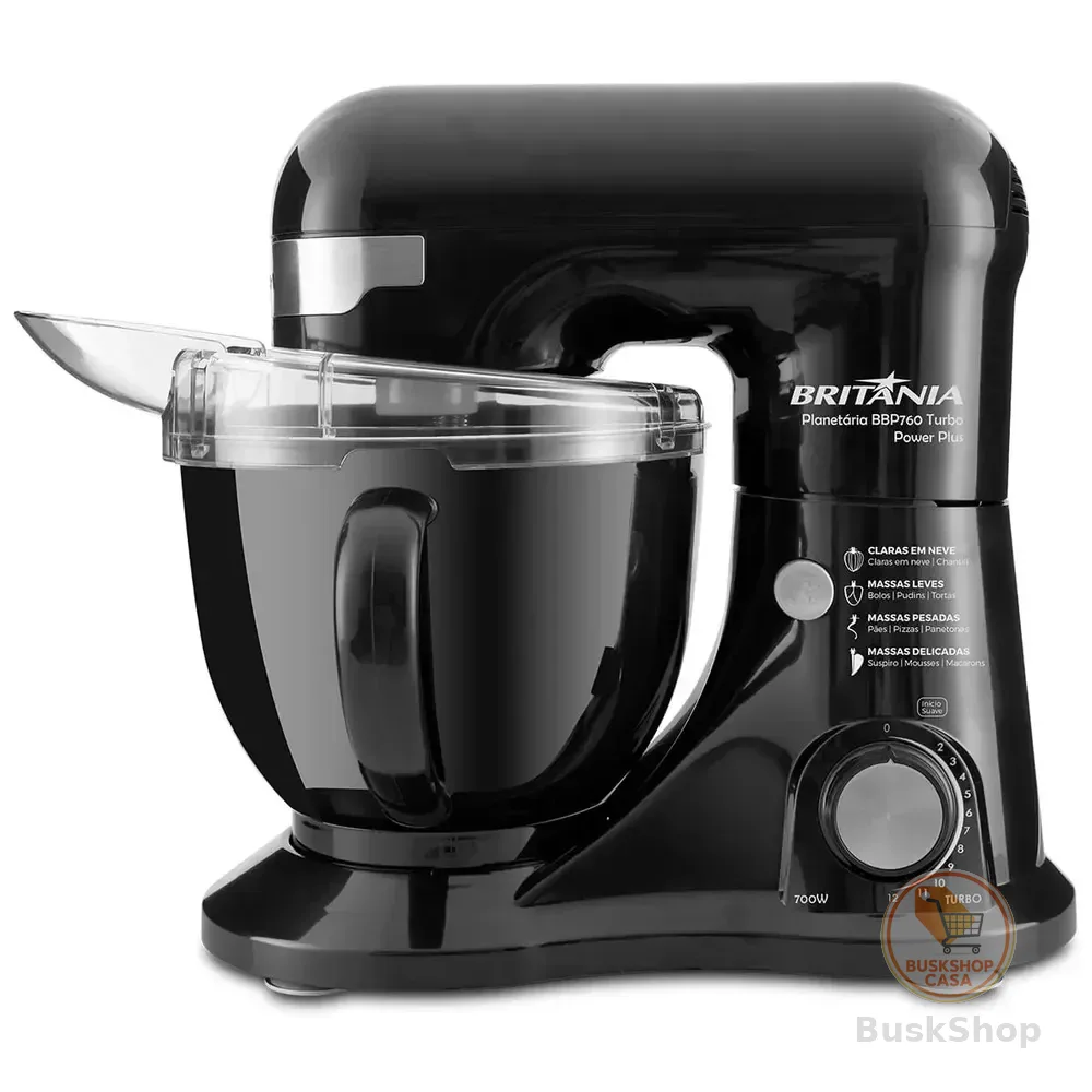 Batedeira Planetária Turbo Power Plus Bbp760p Britânia Cor Preto