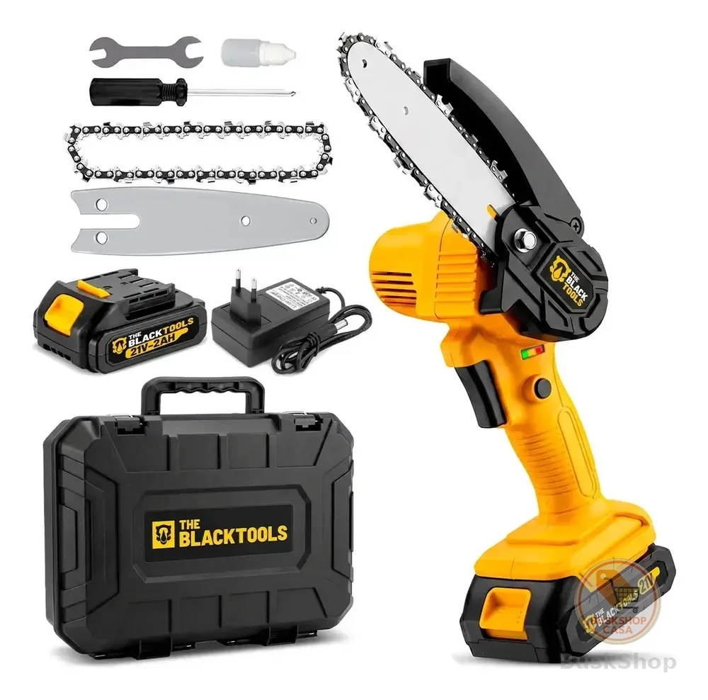 Motosserra Mini BTS-100 Bateria Recarregável 21v The Black Tools