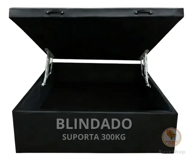 Cama Baú Casal Com 30cm De Prof. Blindado Luxo