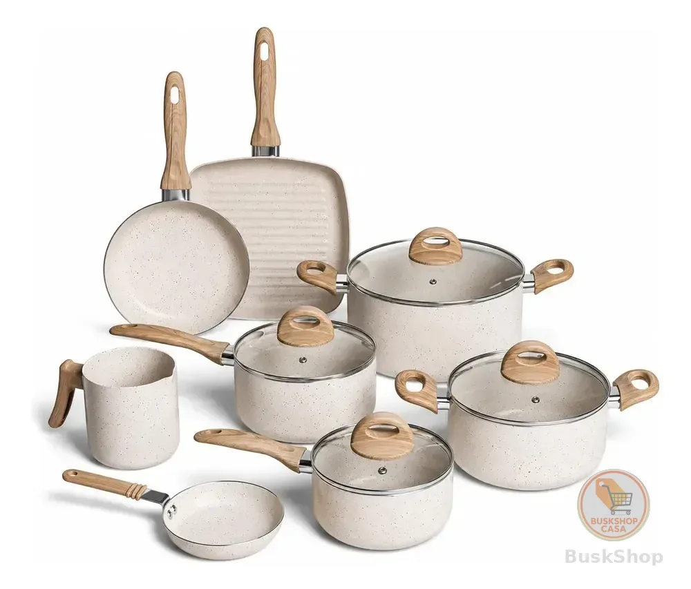 Conjunto De Panelas 8 Peças Conjunto De Panelas Creme
