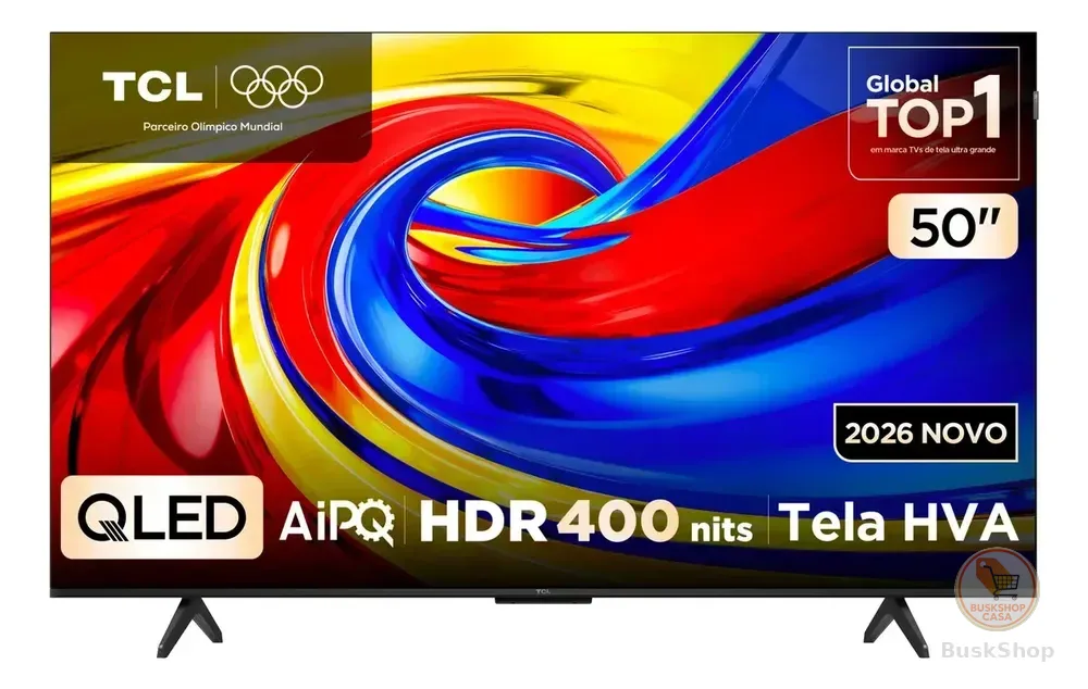 Smart TV TCL 50 Polegadas QLED 4K P7L WiFi Bluetooth Google TV HDR10+ 60 Hz AIPQ 50P7L