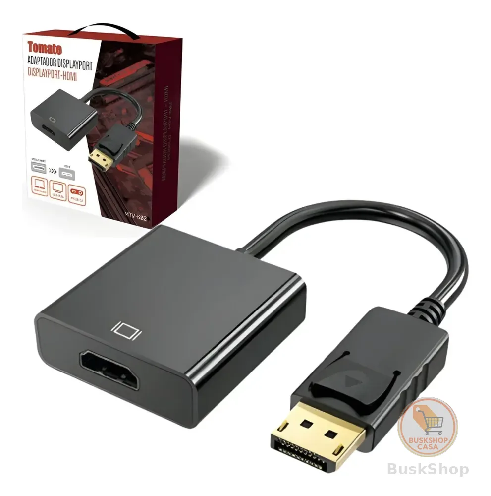 Cabo Conversor Displayport Hdmi Tomate Preto 15cm Fullhd