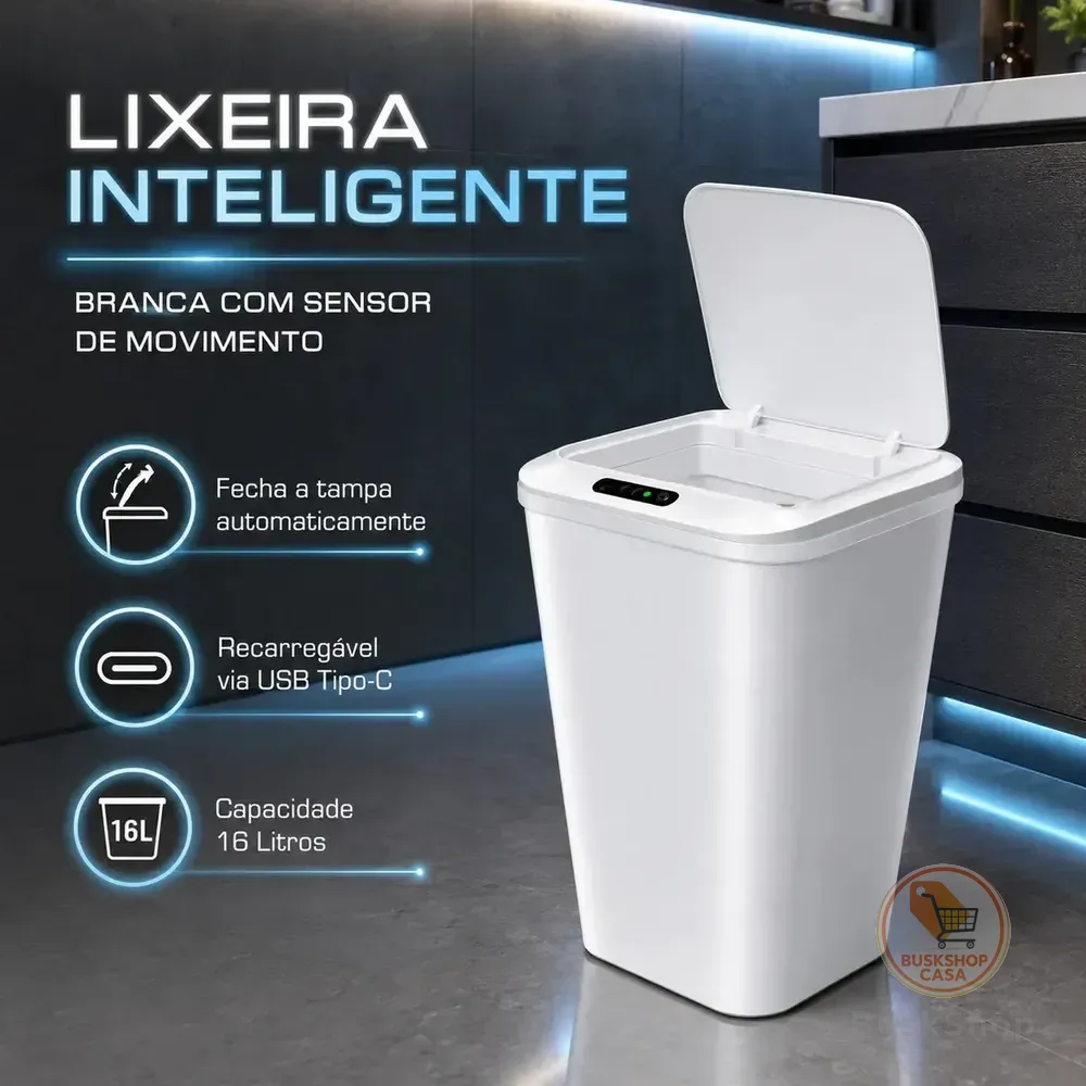 Lixeira Inteligente Automática 16l Usb
