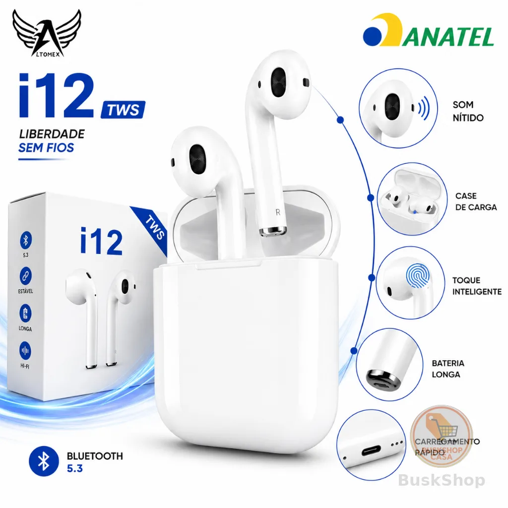 Fone De Ouvido Premium Bluetooth Sem Fio Tws 5.3 Anti-ruído Original Altomex
