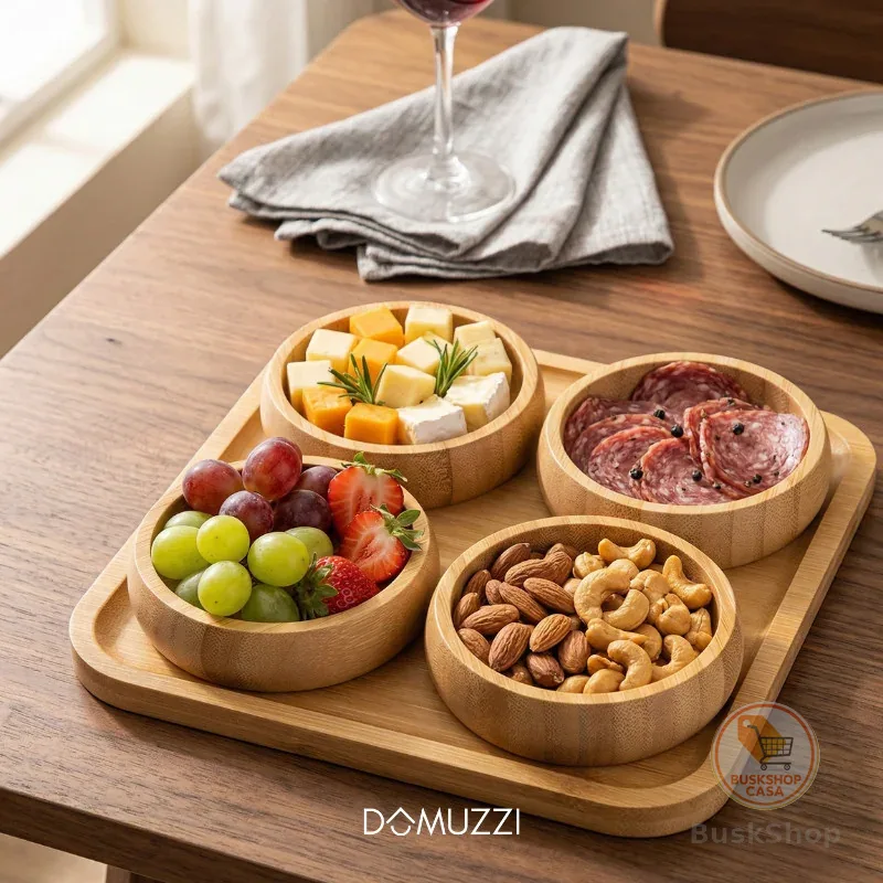 kit petisqueira de bambu - bandeja de bambu Cozinha - Servir Petiscos