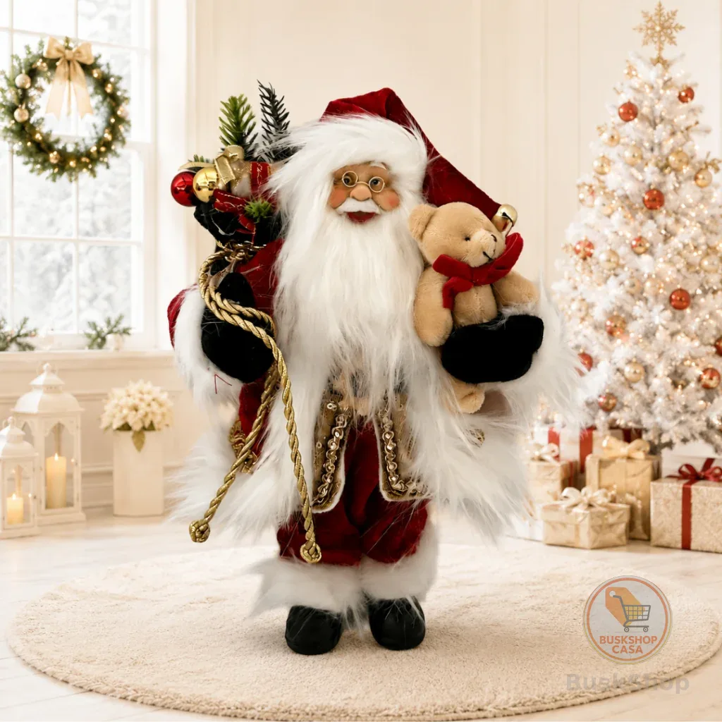Papai Noel com Urso Natal Decoração Natalina