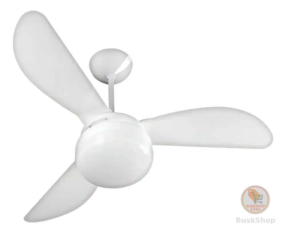 Ventilador De Teto Ventisol Fênix E-27 Branco 130w Com 3 Pás De Plástico, 960 mm De Diâmetro