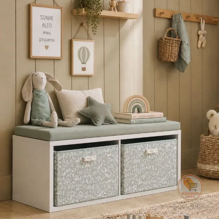Movel Nicho Armário Organizador Estante  Multiuso Infantil em MDF Branco 60x30 para quartos de bebê quartos infantis bri