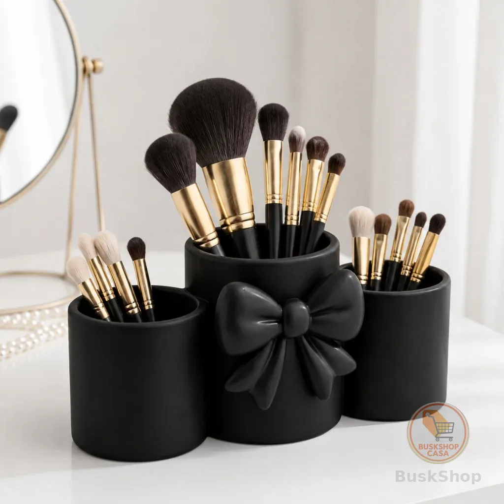 Organizador de Maquiagem Multiuso Laço para Cosméticos Pincéis e Acessórios de Beleza