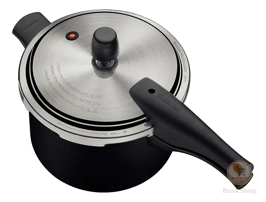 Panela De Pressão Antiaderente Tramontina Vancouver 4,5l Cor Preta