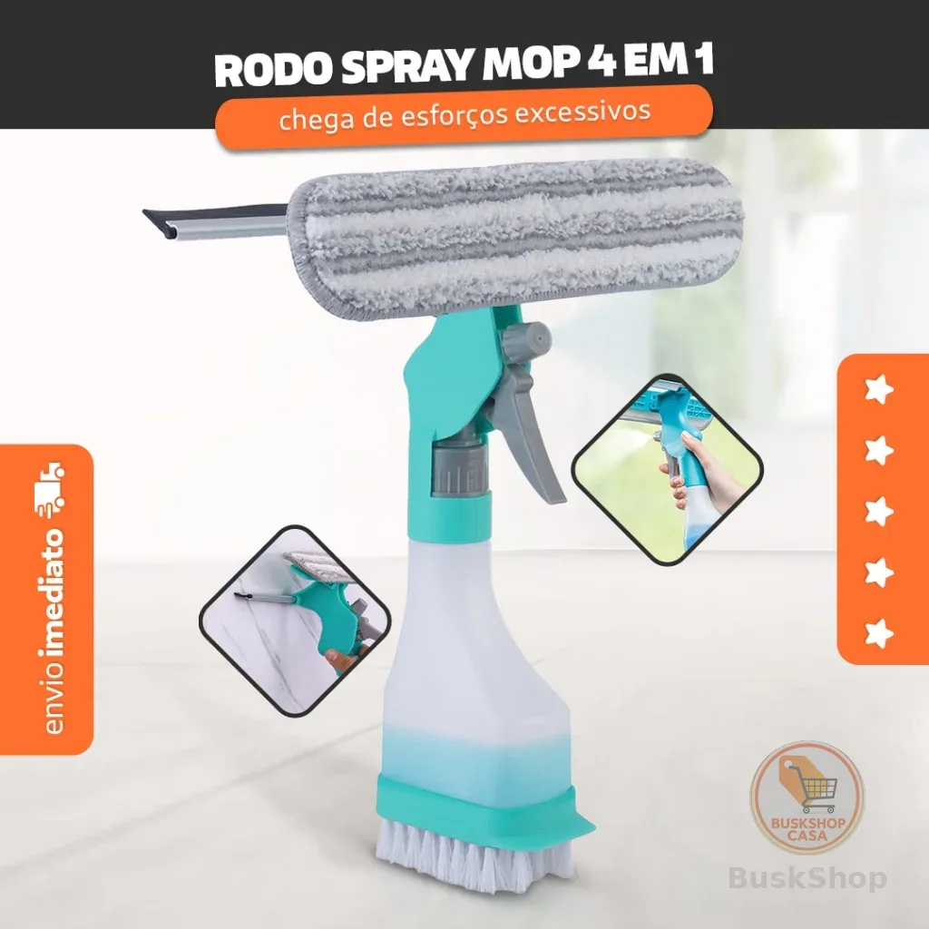 Rodo Spray Mop 4 Em1 Limpa Vidro Multiuso 250ml Vidro Janela - Bhz Store