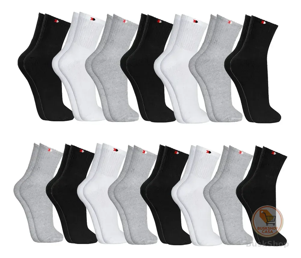 Kit 15 Pares Meias Sport Algodão Cano Médio Sandrini Confort Sortidos 39-43