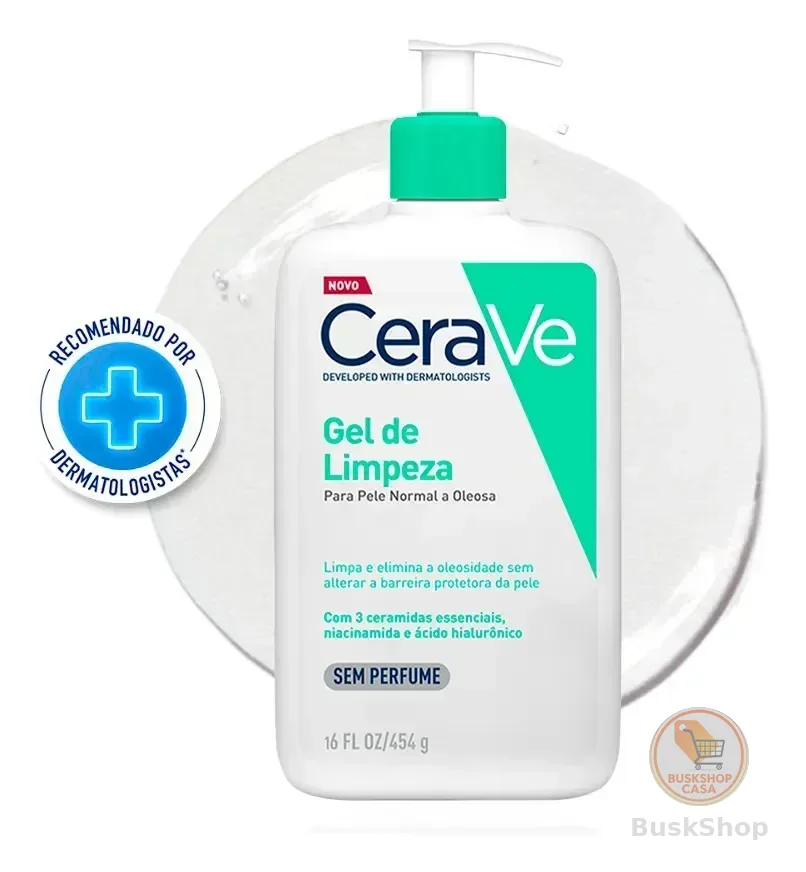 Gel de Limpeza Facial Pele Oleosa 3 Ceramidas e Niacinamida CeraVe 454g