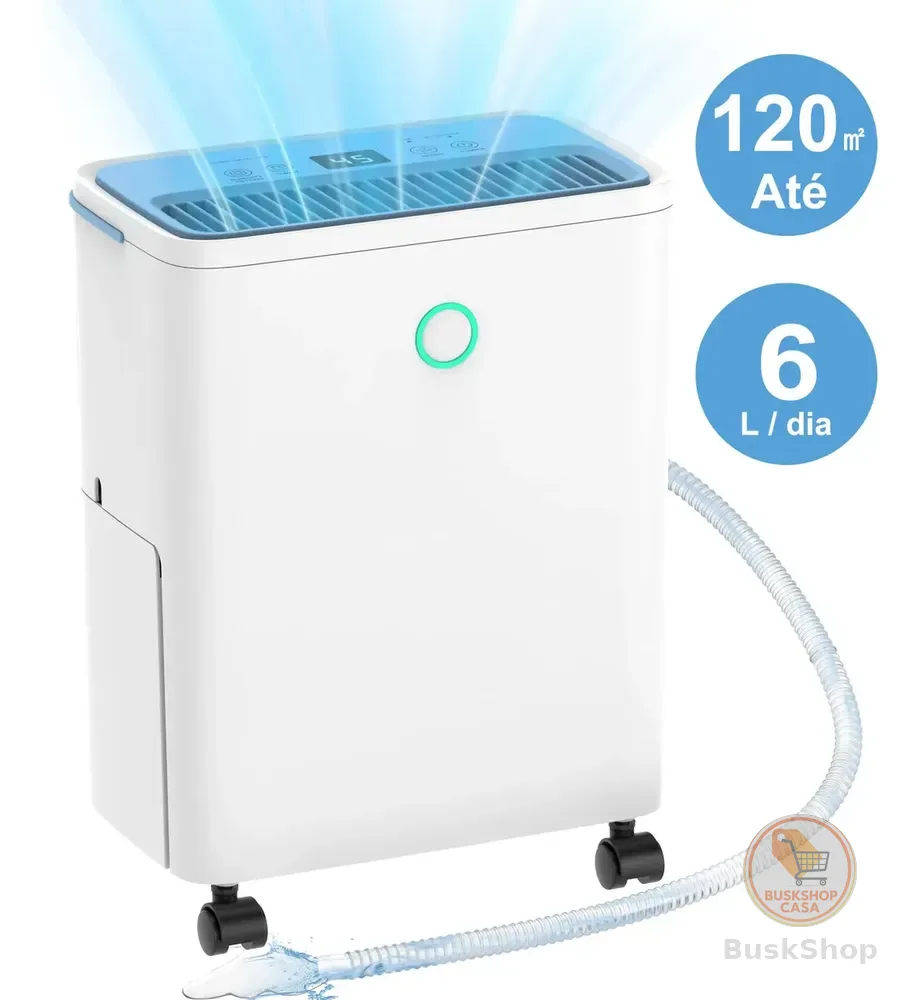 Desumidificador Freshdew Compressor 6 L por Dia Silencioso com Drenagem Contínua
