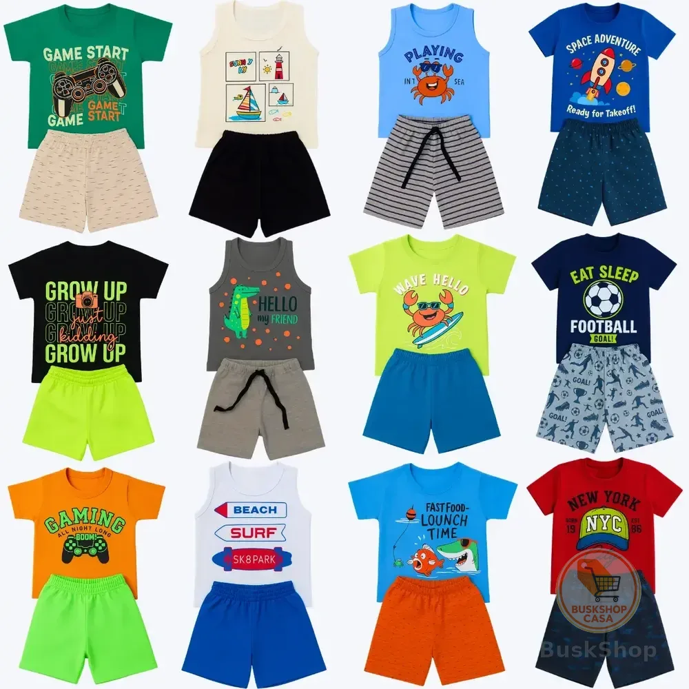 Kit 10 Peças De Roupa Conjunto Infantil Menino Dia A Dia Menino / 2 Anos