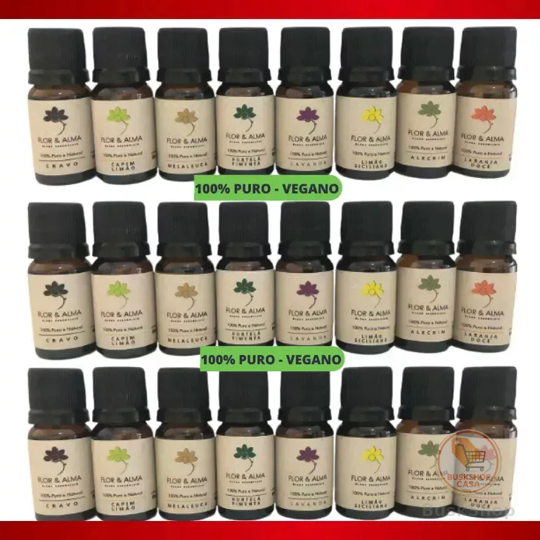 Óleo Essencial Para Aromaterapia 100% Puro e Natural Linha Completa