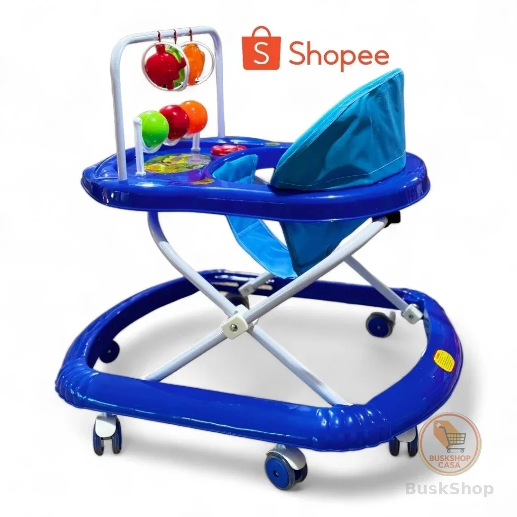 Andador Infantil Para Bebê Meninos Azul Musical  Com Regulagem Interativo Antirrolamento MENINA ROSA