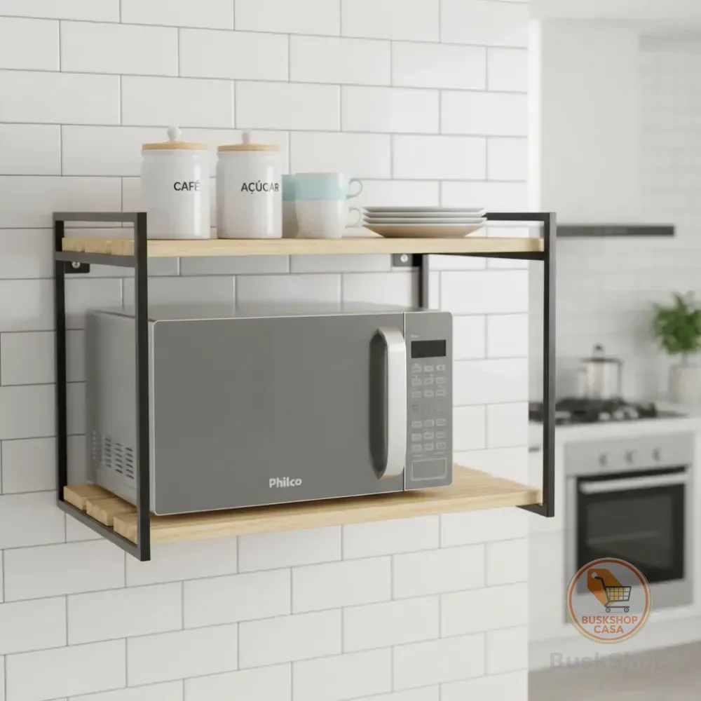 Suporte Microondas Grande Forno Air Fryer 50cm Nicho Metalon