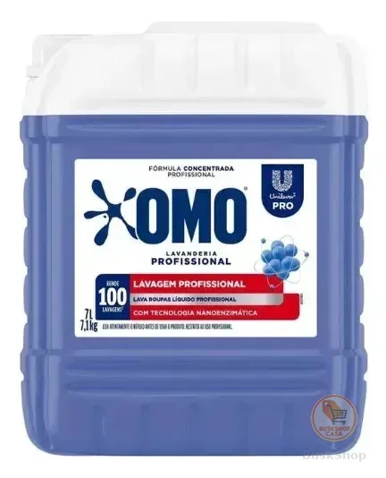 Lava Roupas Líquido Omo Lavanderia Profissional Lavagem 7 L