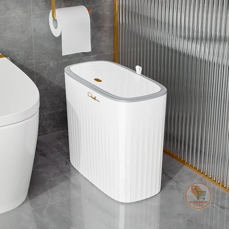 haosin Lixeira Grande com Toque de Abertura por Pressão Click Economiza Espaço Multiuso para Banheiro Cozinha Escritório