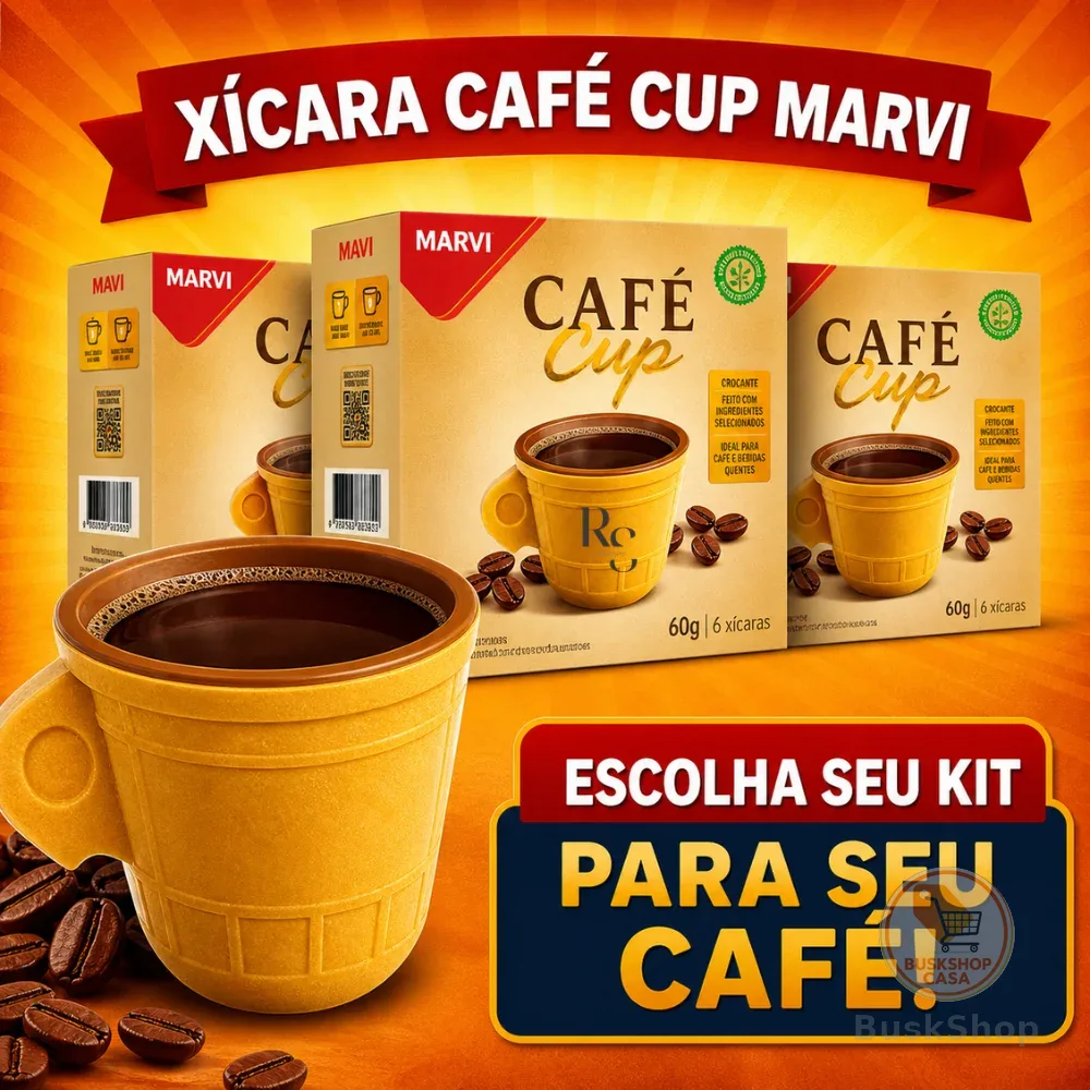 Xicara Casquinha com Chocolate Café Cup Comestível Marvi