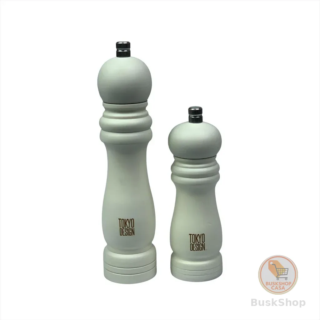 Kit 2 Moedores Temperos Condimentos Triturador Madeira Ajustável Sal Grosso Pimenta Cozinha