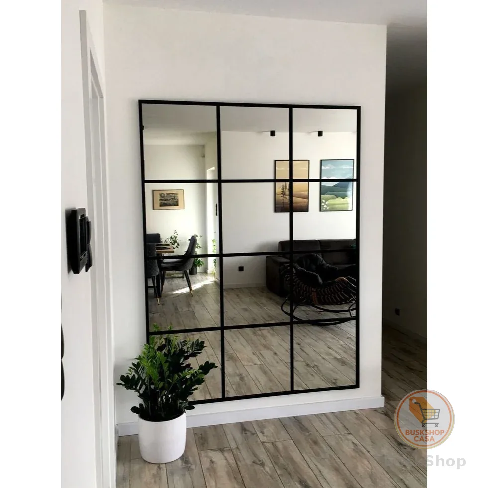Painel de Espelho Decorativo Moderno 12 Unidades 20cm x 20cm Contemporâneo para Sala de Estar