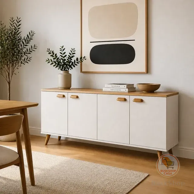 Buffet Balcão Armário Cozinha Estilo Vintage P/ Microondas