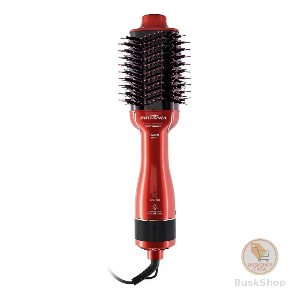 Escova Secadora Britânia Soft 4 em 1 BES12 Luz Infrared 1300w Vermelha Bivolt