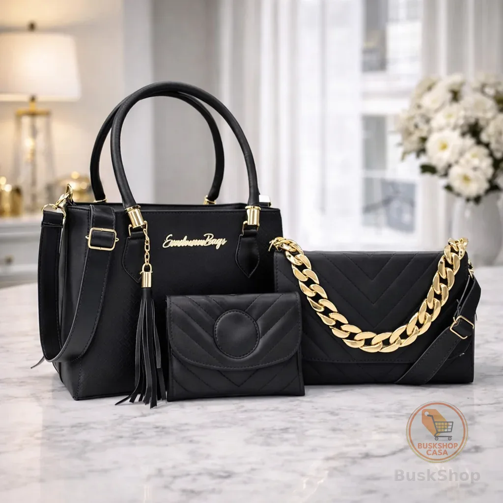 Kit 3 Bolsas Femininas | Tote + Tiracolo + Carteira | Completo para o Dia a Dia