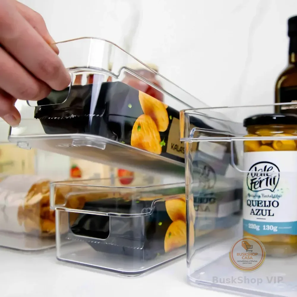 Organizador De Gaveta Médio Transparente Multiuso Cozinha Natural