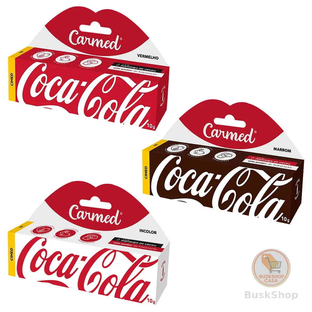 Kit 3 und Hidratante Labial Carmed Coca-Cola 10g