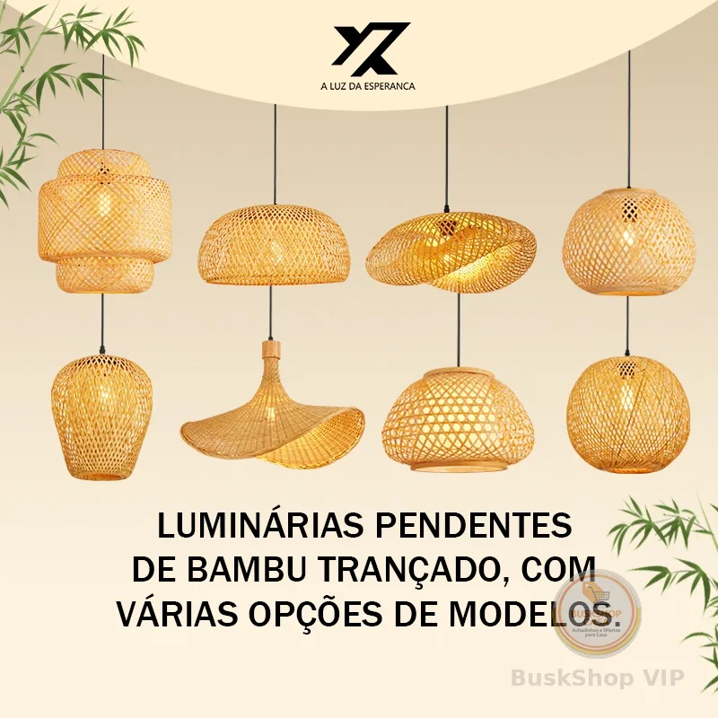 Lanterna De Bambu Estilo Chinês Luminária Pendente De Vime Lustres Tecido À Mão E27 Iluminação Luzes Penduradas
