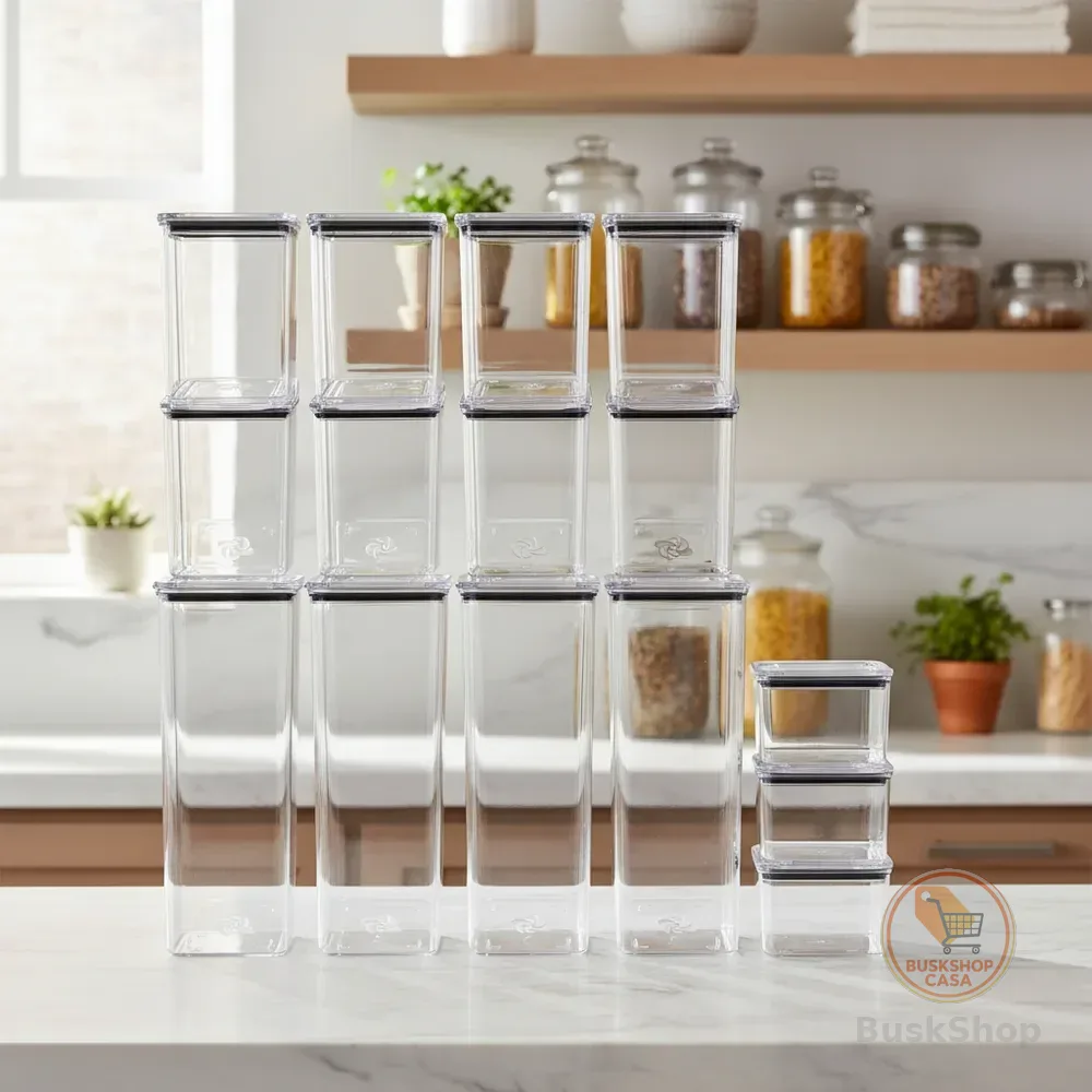 15 Potes Hermético Acrílico 2,3litros 1,1litro 480ml Cristal