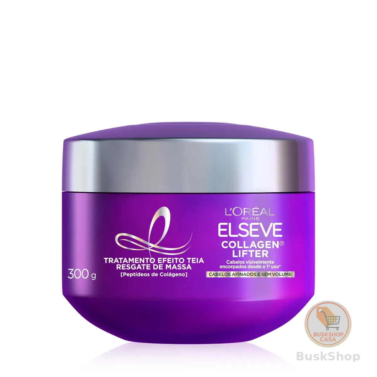 Elseve Collagen Lifter Máscara de Tratamento Condicionante Efeito Teia Para Resgate de Massa com Peptídeos de Colágeno Reconstrói a Fibra e Dá Volume por 72h 300g