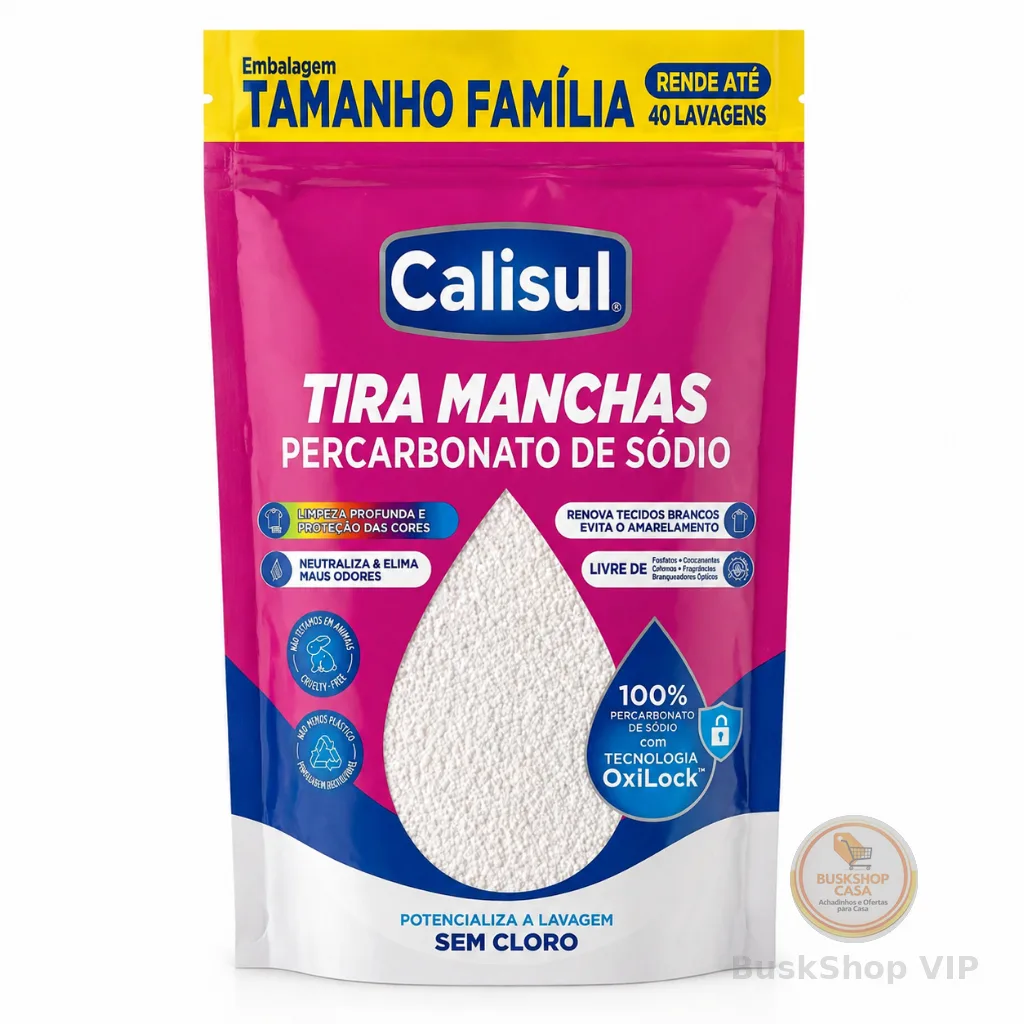 Percarbonato 100% Puro Tira Manchas Roupas Brancas e Coloridas